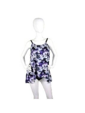 Danify Sharkbite Tankini Two Piece Swimsuit Purple Sizes 10 And 14